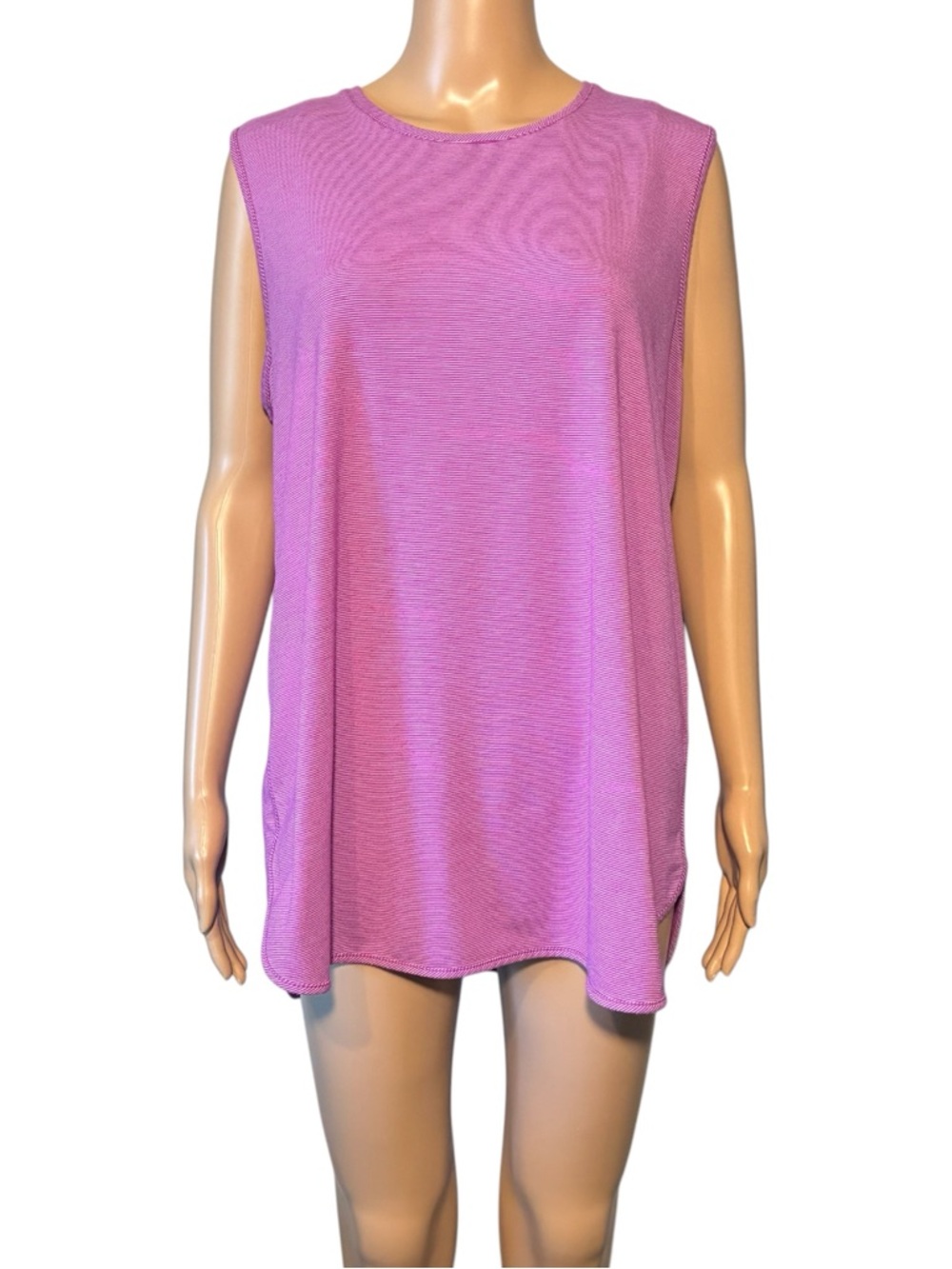 Lands' End Women's Blouse Size XL Purple Pullover Round Neck Sleeveless Tank Top